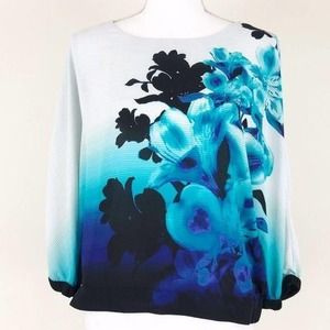 Worthington Vivid Floral Print Top Size Medium